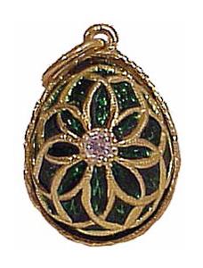 Buy Faberge-Style Egg Pendant "Openwork Flower with Crystal Center" at GoldenCockerel.com