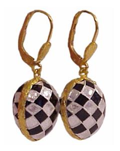 Buy Faberge-Style Egg Pendant "Harlequin Earrings" at GoldenCockerel.com
