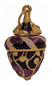 Buy Faberge-Style Egg Pendant "Peacock on Acorn" at GoldenCockerel.com