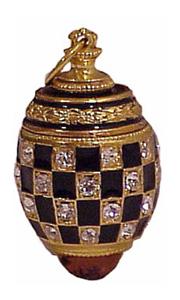 Buy Faberge-Style Egg Pendant "Checkered" at GoldenCockerel.com