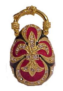 Buy Faberge-Style Egg Pendant "Crystal Outlined Fleur-de-Lis" at GoldenCockerel.com