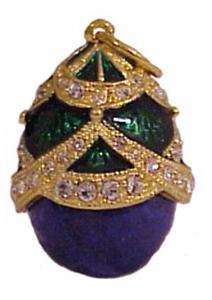 Buy Faberge-Style Egg Pendant "Large Stone with Enamel Drape" at GoldenCockerel.com