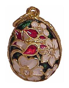 Buy Faberge-Style Egg Pendant "Butterfly on Flowers" at GoldenCockerel.com
