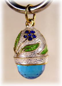 Buy Faberge-Style Egg Pendant "Blue and White Crystal" at GoldenCockerel.com