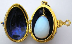 Buy Faberge-Style Pendant - "Blue Crystal Floral Locket" at GoldenCockerel.com