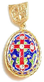 Buy Faberge-Style Egg Pendant "Byzantine Cross" at GoldenCockerel.com