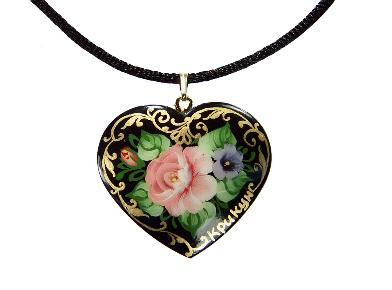 Buy Bouquet Heart Pendant 1.2"x1.4" at GoldenCockerel.com