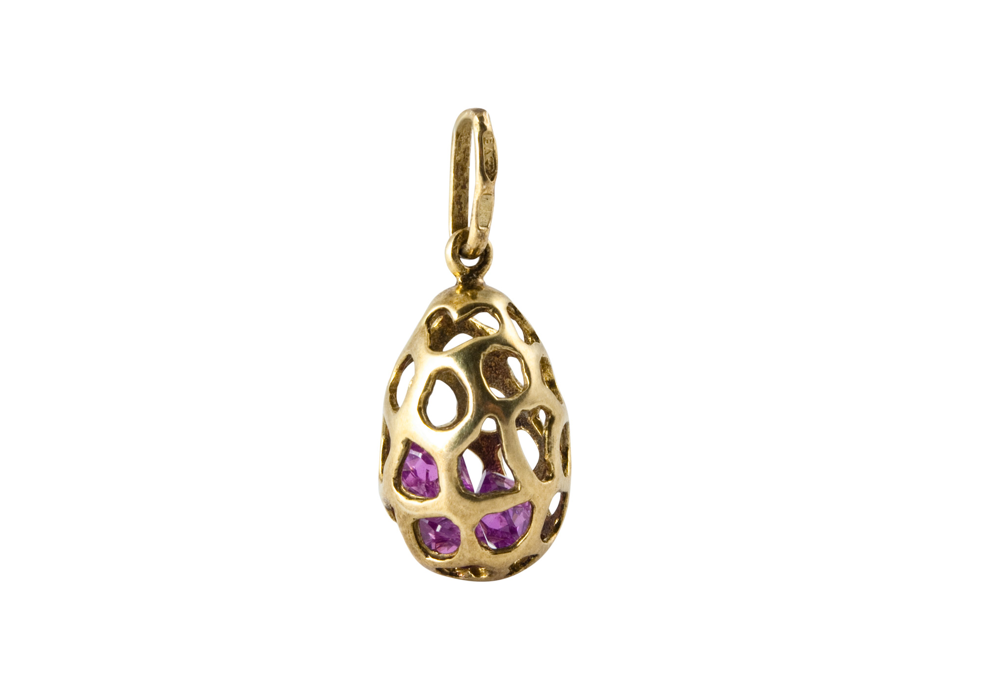 Buy Gold-Plated Pendant with Purple Gems .65" at GoldenCockerel.com