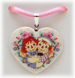 Buy RAGGEDY ANN & ANDY Sweetheart Pendant  at GoldenCockerel.com
