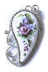 Buy Russian Motif Finift Brooch - Assorted Colors at GoldenCockerel.com