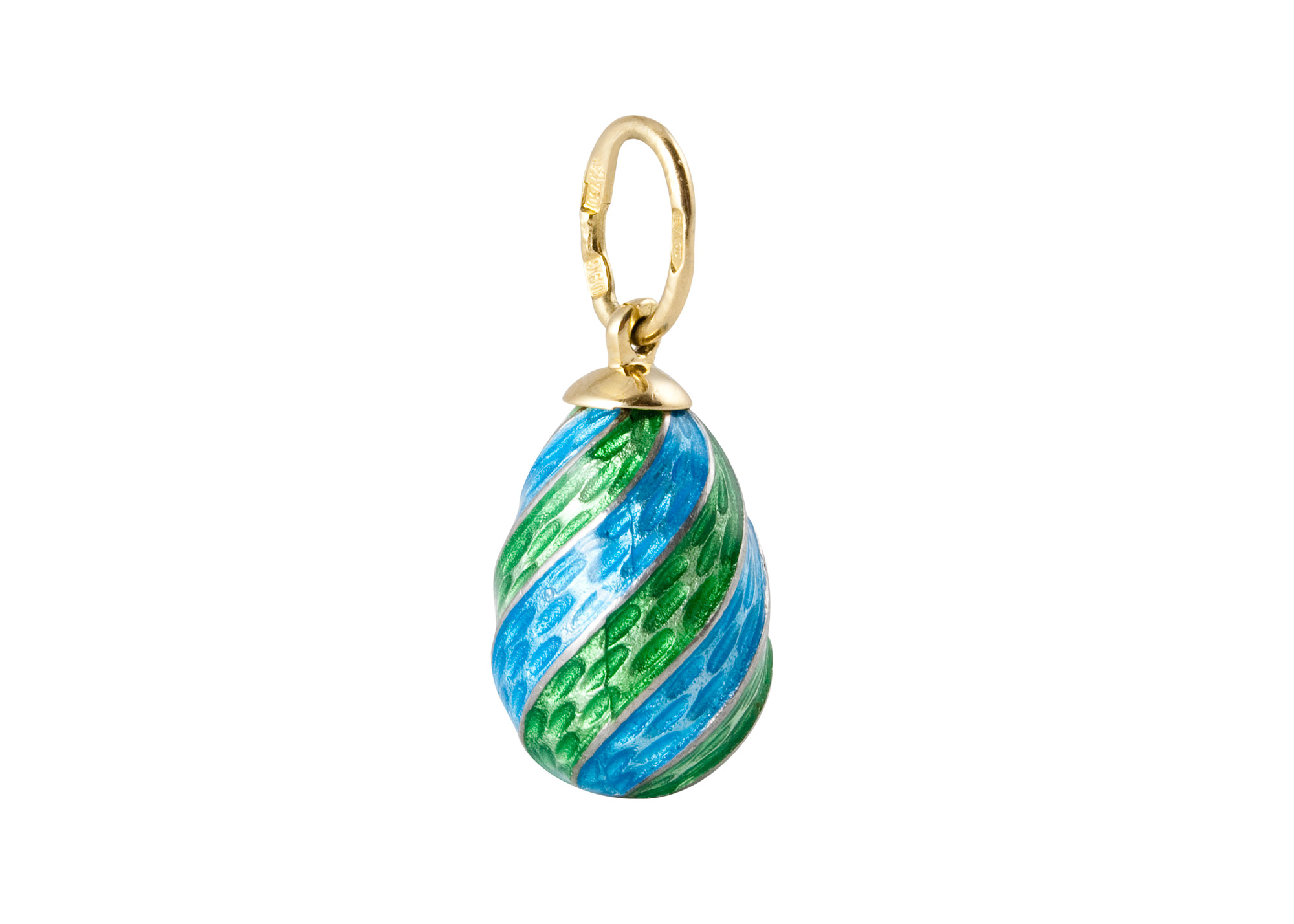 Buy Gold/Silver Green Swirl Pendant at GoldenCockerel.com