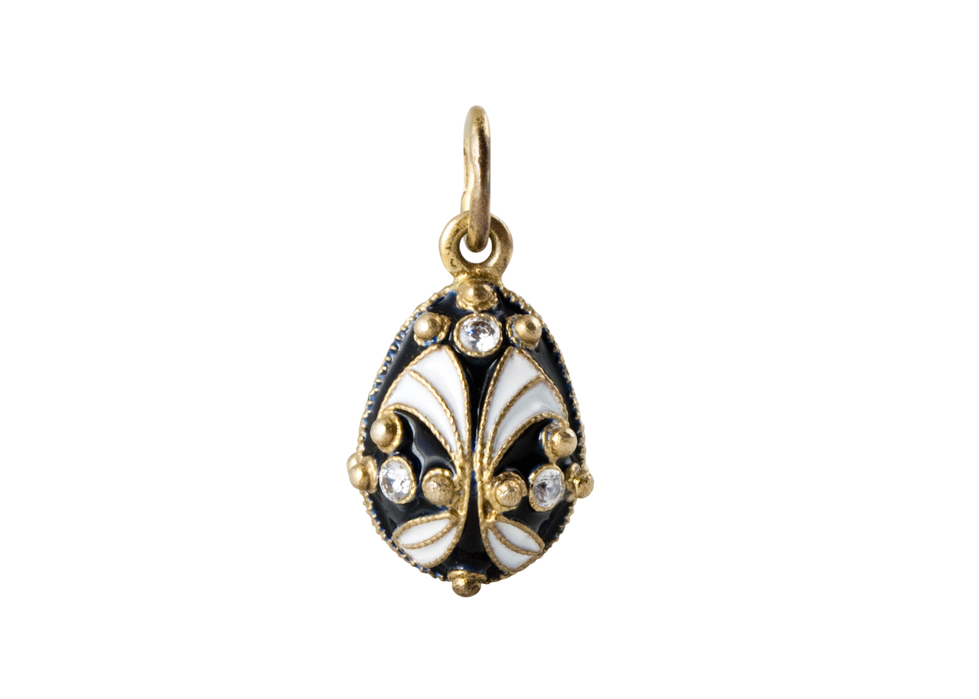 Buy Black & White Fanfare Pendant .75" at GoldenCockerel.com