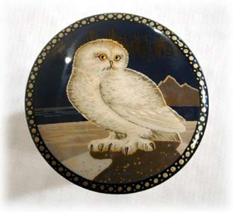 Buy Snowy Owl Button at GoldenCockerel.com