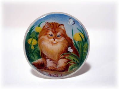 Buy Mother of Pearl Cat Portrat Button at GoldenCockerel.com