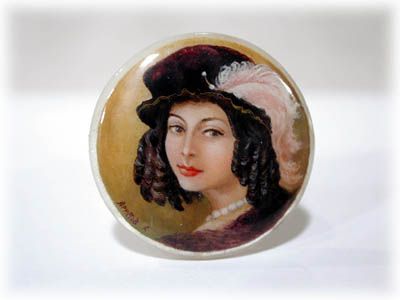 Buy Mother of Pearl Ladies w/ Hats Button at GoldenCockerel.com