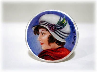 Buy Mother of Pearl Ladies w/ Hats Button at GoldenCockerel.com