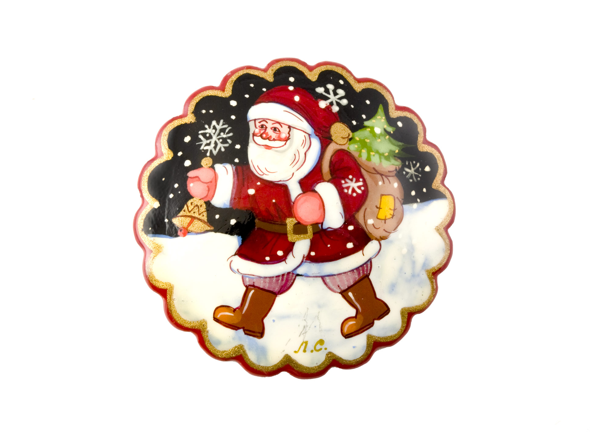 Buy Santa w/ Sack Brooch at GoldenCockerel.com