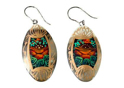 Buy Zhostovo Floral Earrings at GoldenCockerel.com