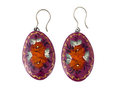 Buy Zhostovo Floral Earrings at GoldenCockerel.com