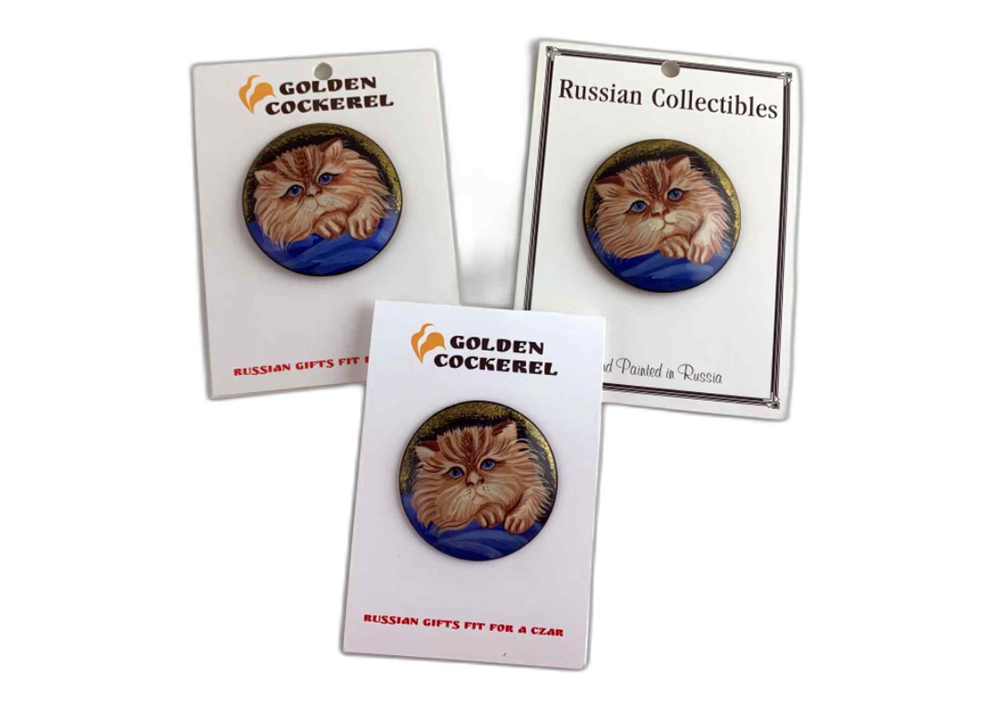 Buy Vintage Sleepy Orange Cat Brooch at GoldenCockerel.com