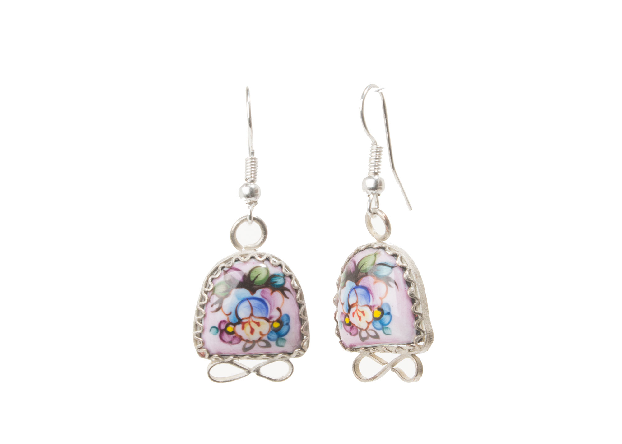 Buy Finift Violet Kokoshnik Earrings at GoldenCockerel.com