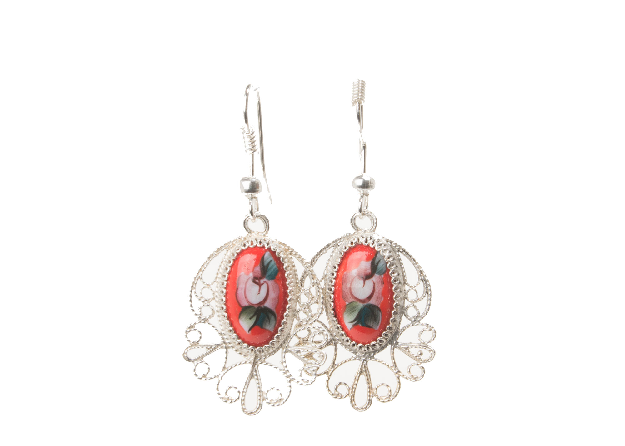 Buy Finift Red Princess Earrings at GoldenCockerel.com