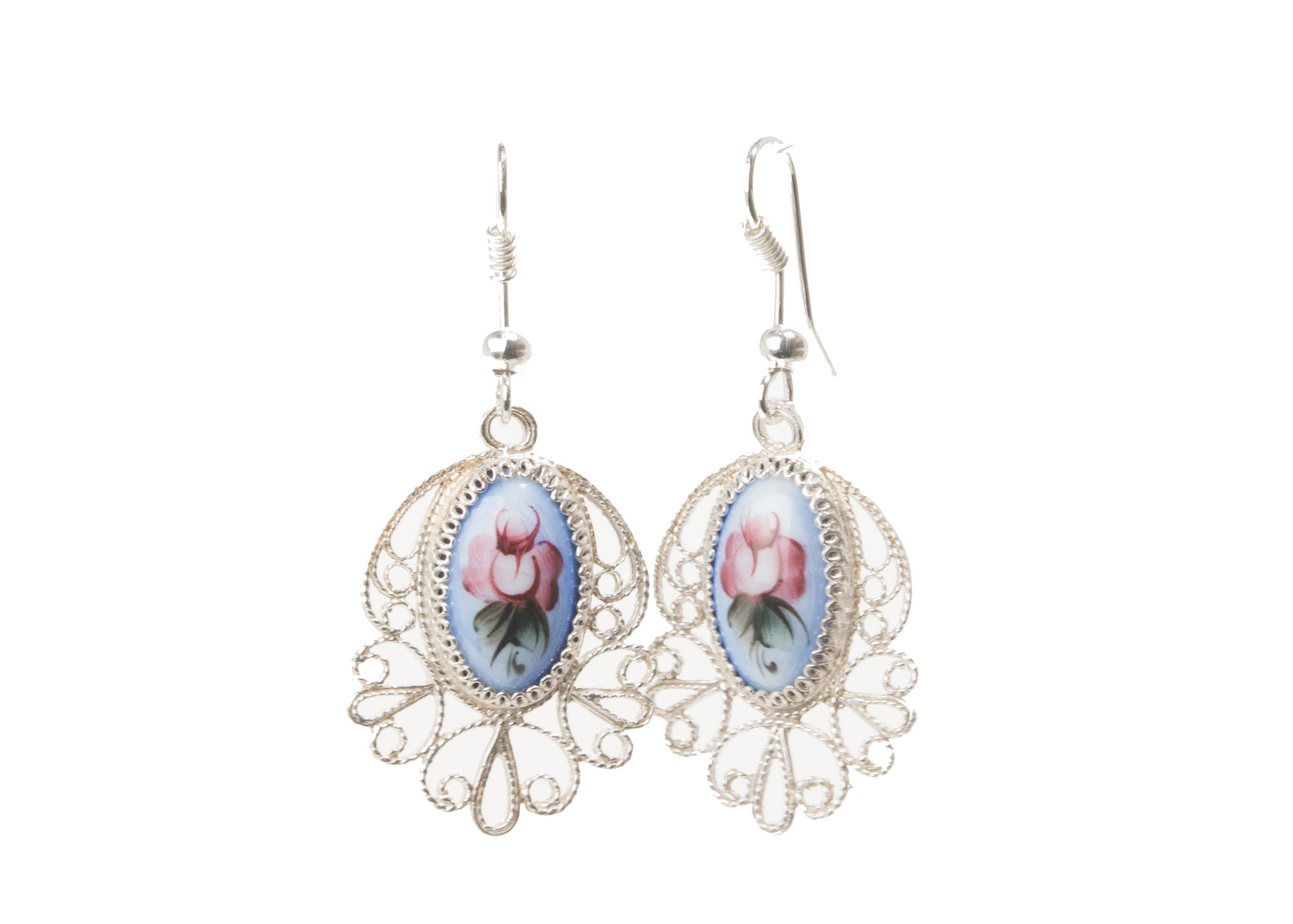 Buy Finift Blue Princess Earrings at GoldenCockerel.com
