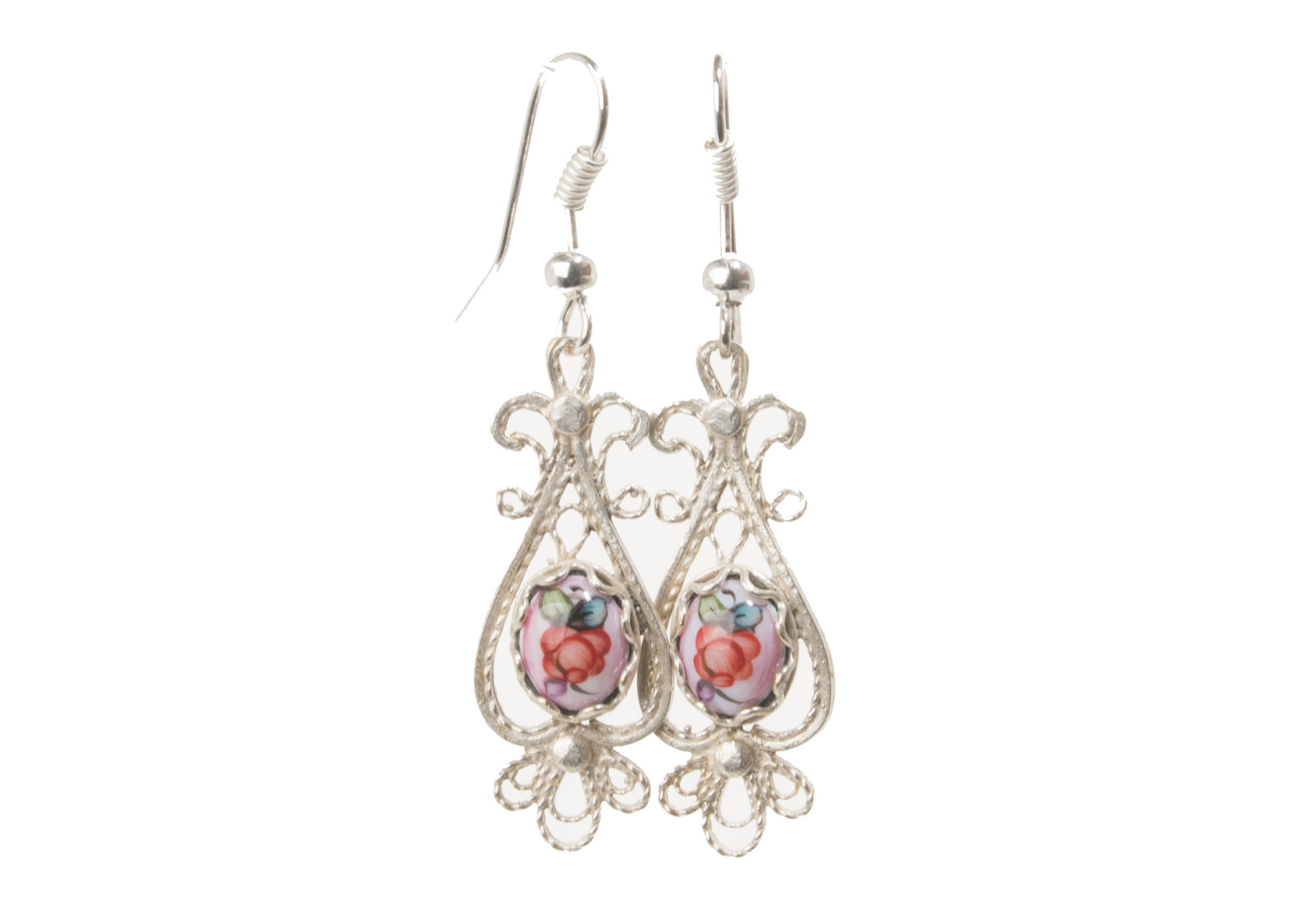 Buy Finift Pink Tatiana Earrings at GoldenCockerel.com