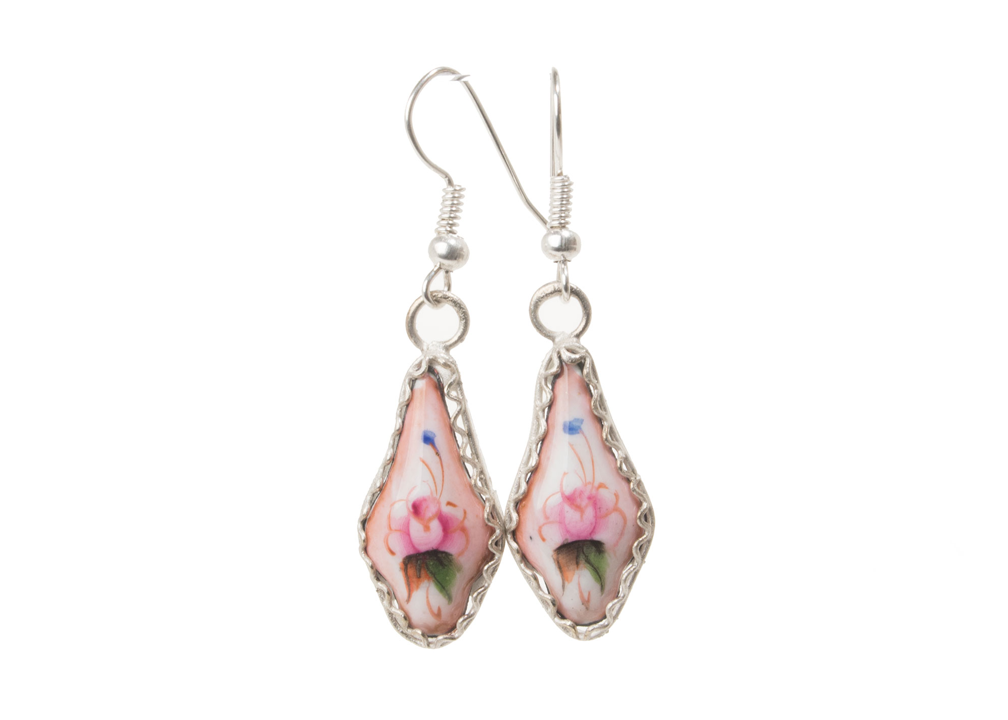 Buy Finift Pink Katya Earrings at GoldenCockerel.com