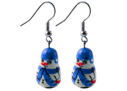 Buy Snow Man Earrings .4"x.7" at GoldenCockerel.com