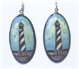 Buy Hatteras Lighthouse Earrings   .7"x1.3" at GoldenCockerel.com