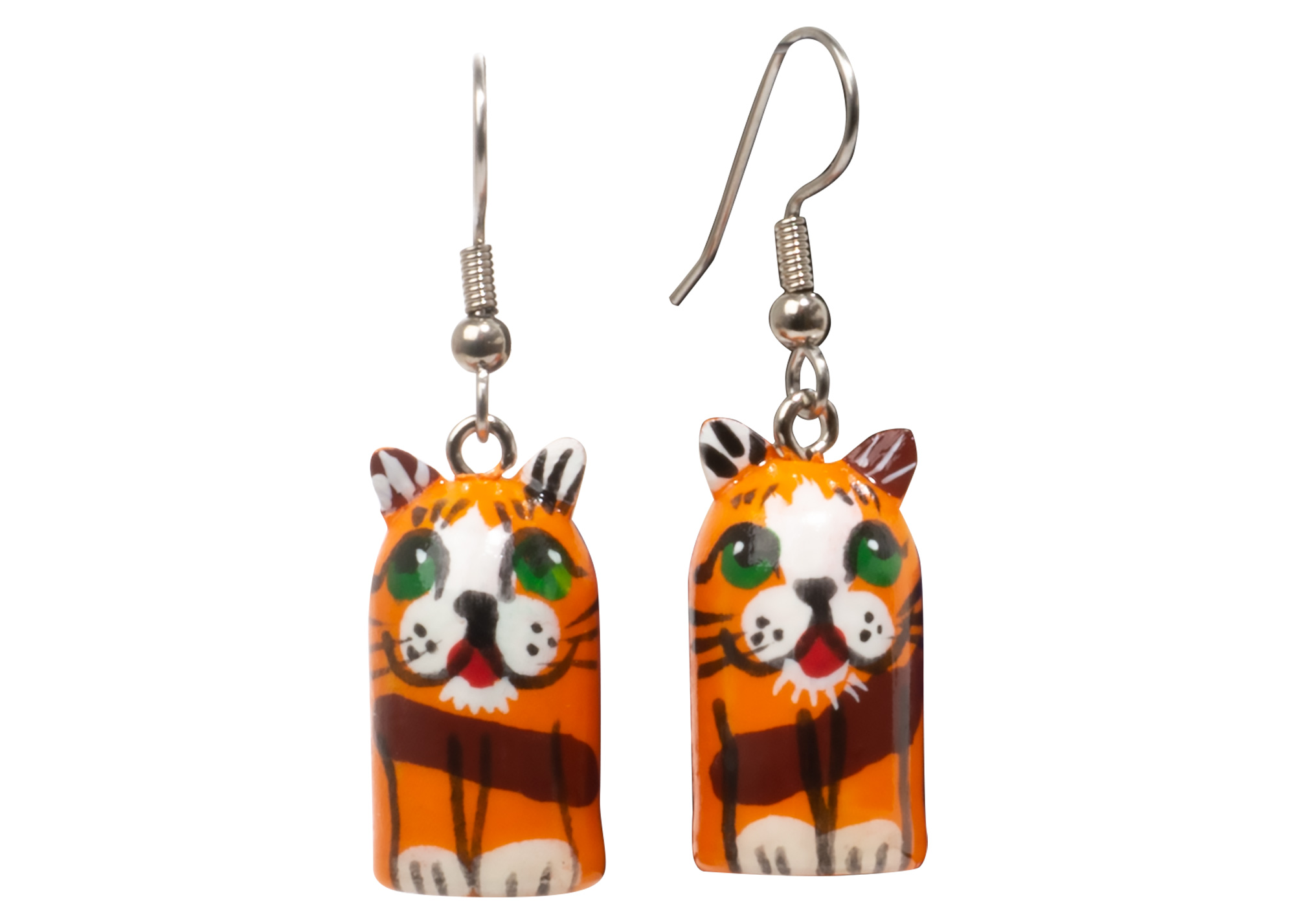 Buy Calico Alley Cat Earrings .5"x.8" at GoldenCockerel.com