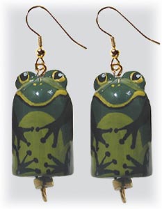 Buy Frog Novelty Earrrings .5"x.8" at GoldenCockerel.com