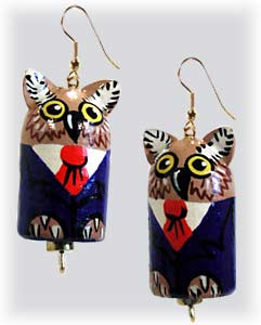Buy Owl Novelty Earrrings .5"x.8" at GoldenCockerel.com