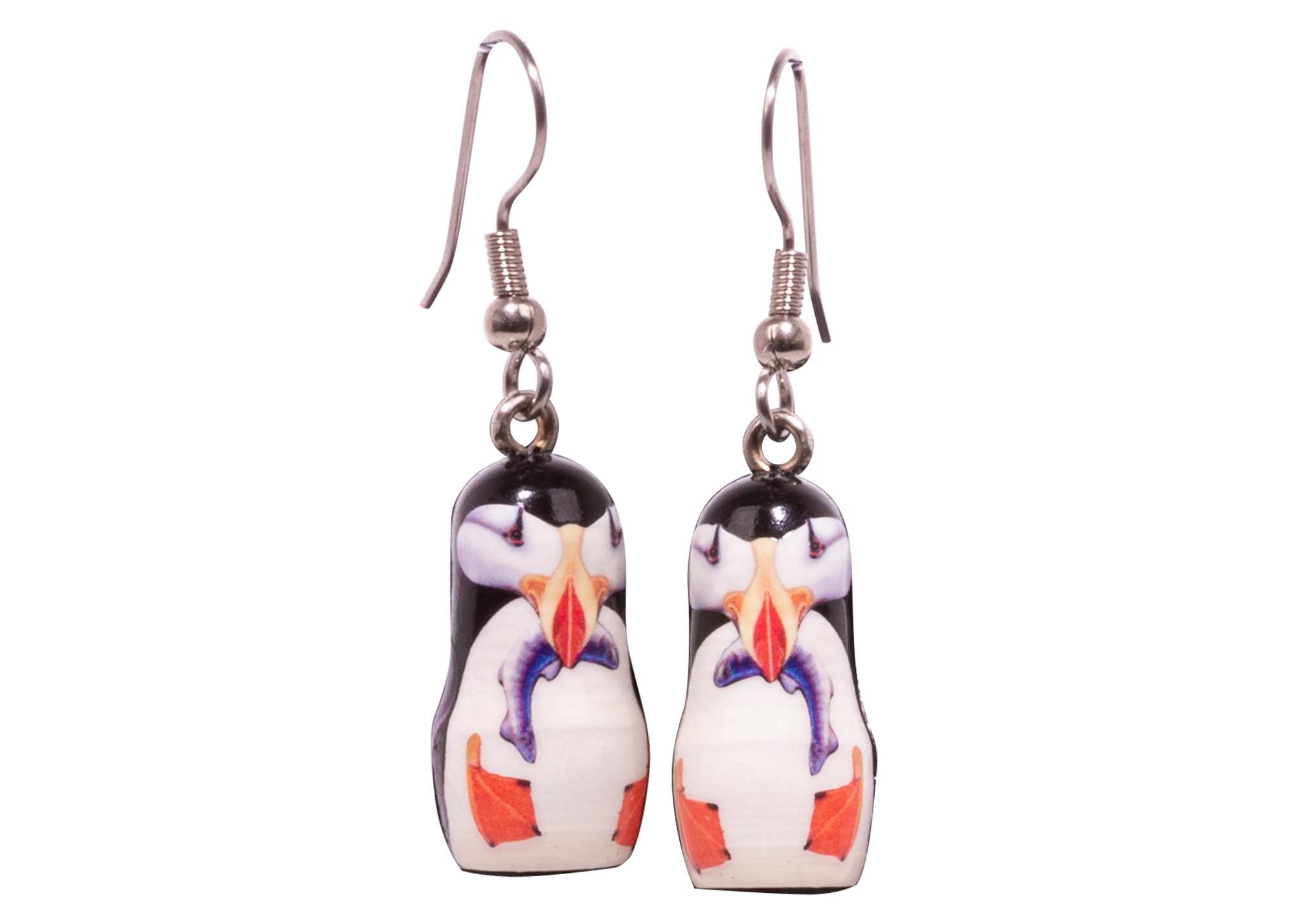 Buy Puffin Earrings .5"x.8" at GoldenCockerel.com