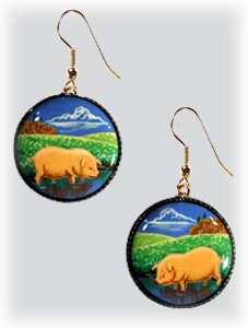 Buy Pig Earrings  at GoldenCockerel.com