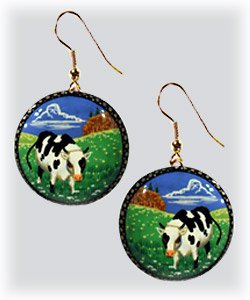 Buy Holstein Cow Earrings  at GoldenCockerel.com