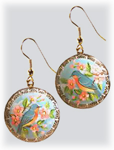 Buy Blue Bird Earrings 1.2" at GoldenCockerel.com