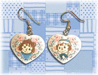 Buy RAGGEDY ANN & ANDY Earrings-WIRES at GoldenCockerel.com