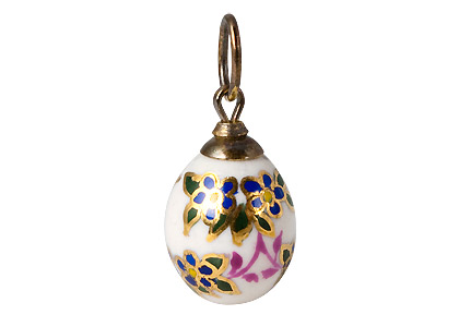 Buy Blue Flowers Porcelain Pendant .65" at GoldenCockerel.com