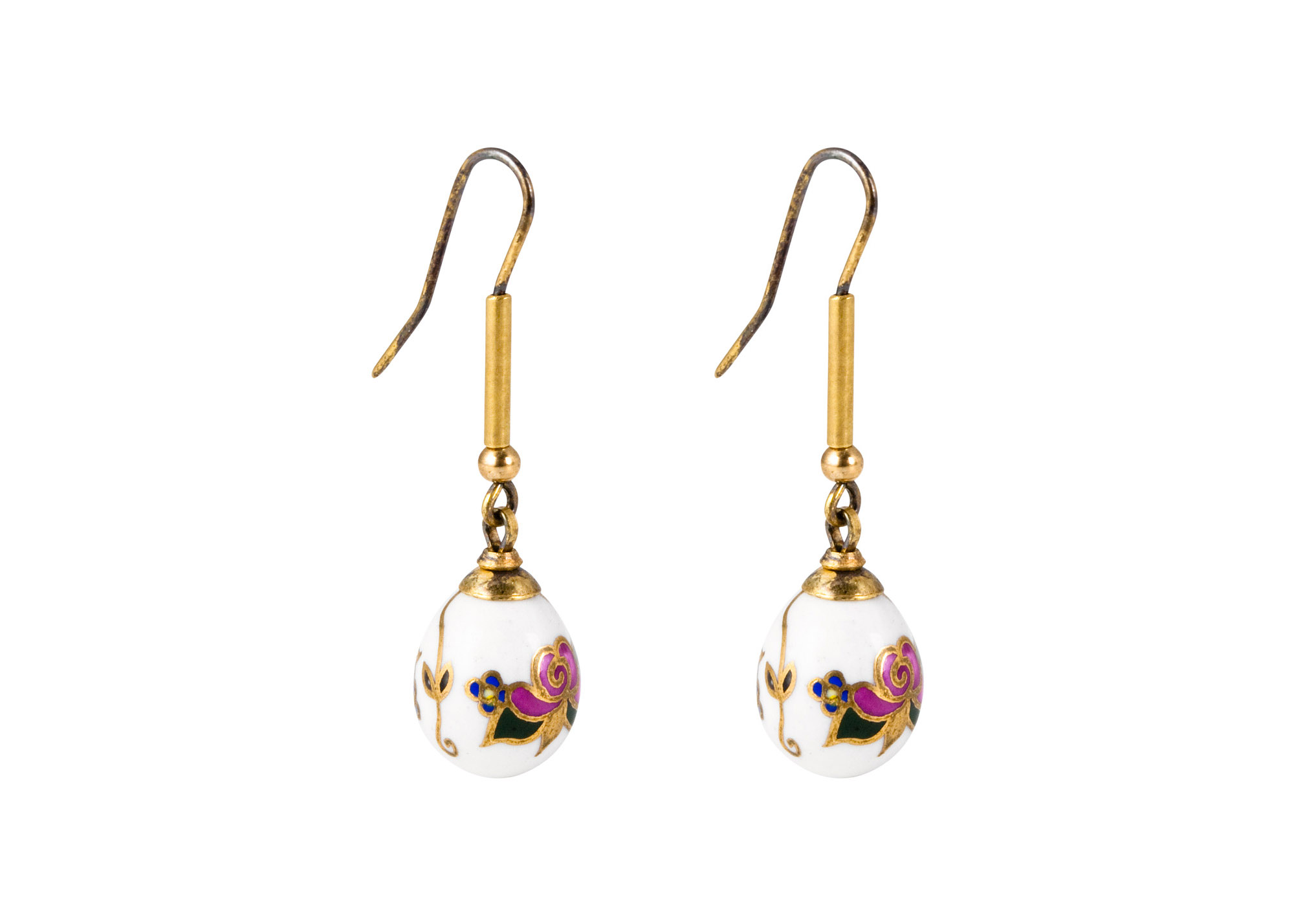 Buy Antique Roses Porcelain Earrings at GoldenCockerel.com