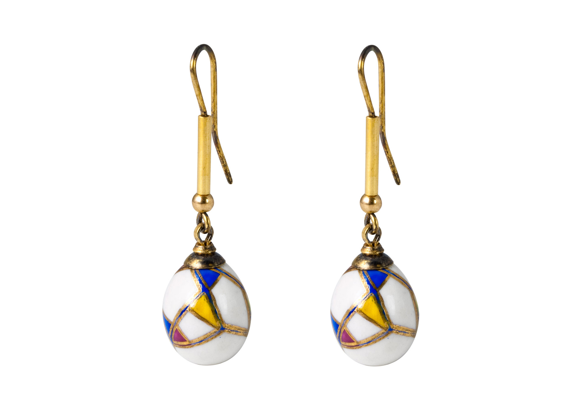 Buy Kaleidoscope Porcelain Earrings at GoldenCockerel.com