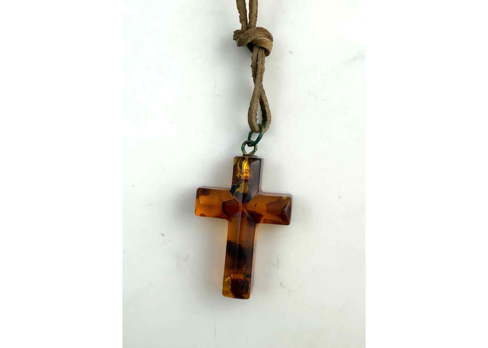Buy Vintage Amber Cross Pendant Necklace at GoldenCockerel.com