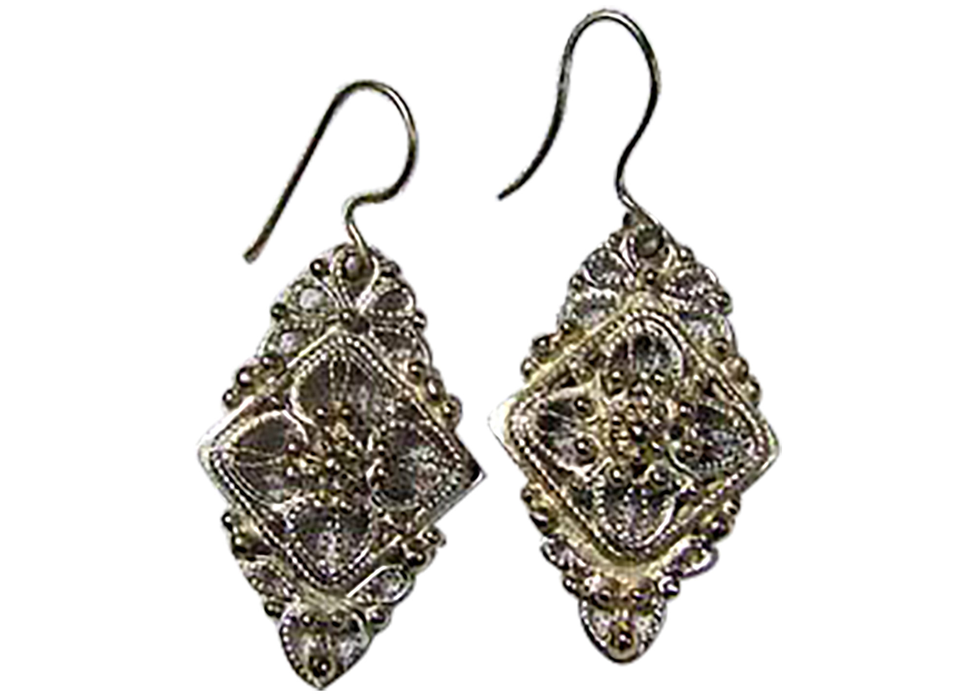 Buy Gold Filigree Earrings - Diamond Shaped at GoldenCockerel.com