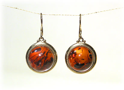 Buy Amber Earrings - Large Round at GoldenCockerel.com