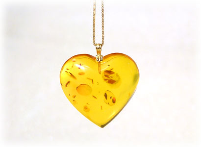Buy Amber Heart Pendant at GoldenCockerel.com