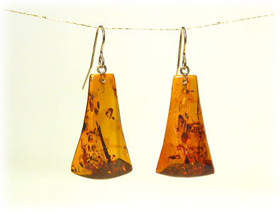 Buy Amber Earrings - Gold Fill Rectangle  at GoldenCockerel.com