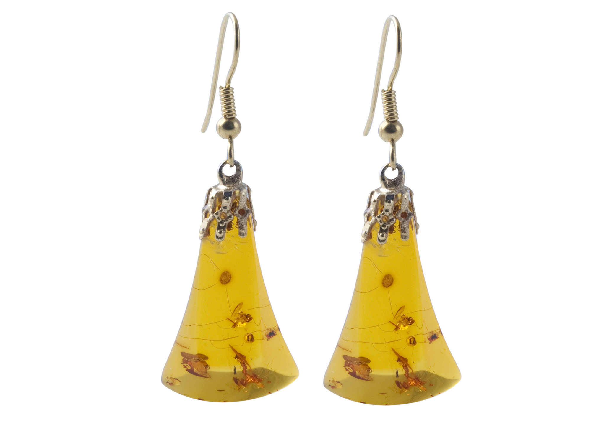 Buy Triangular Amber Earrings 1.75" at GoldenCockerel.com