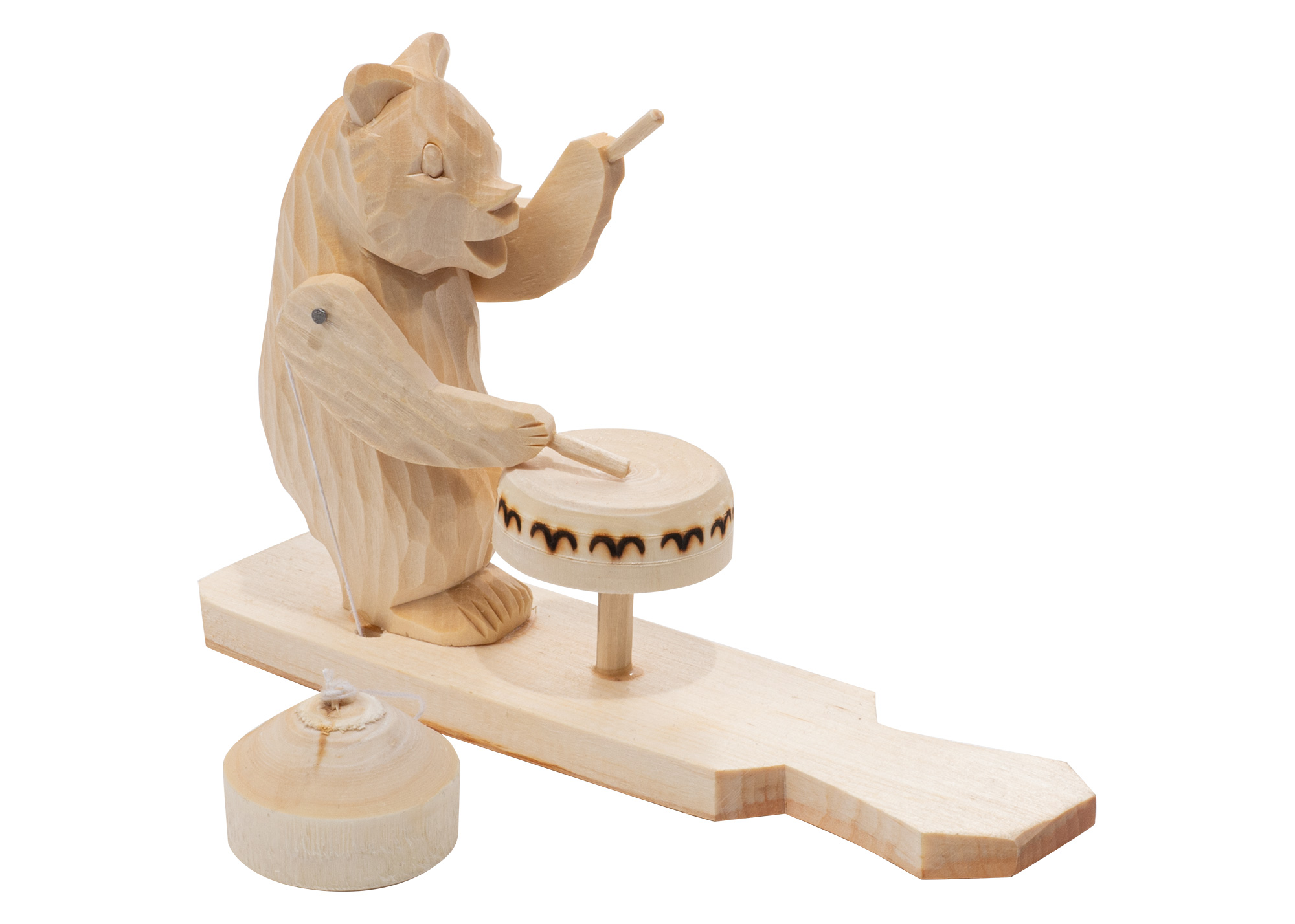 Buy Drummer Bear Carved Toy at GoldenCockerel.com