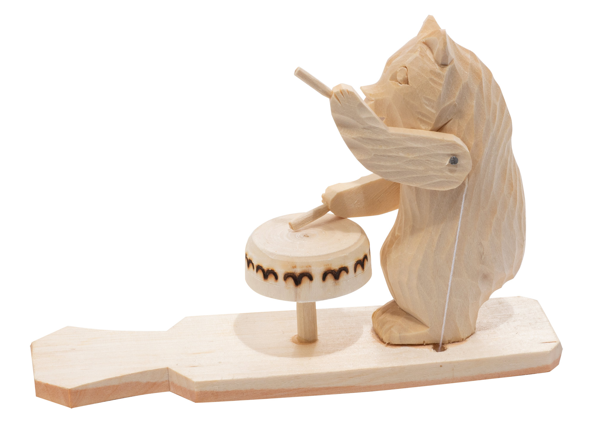 Buy Drummer Bear Carved Toy at GoldenCockerel.com